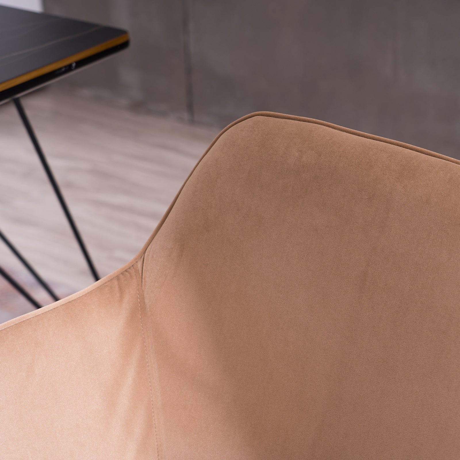 Modern Velvet Fabric Material Adjustable Height 360 light coffee-foam-velvet