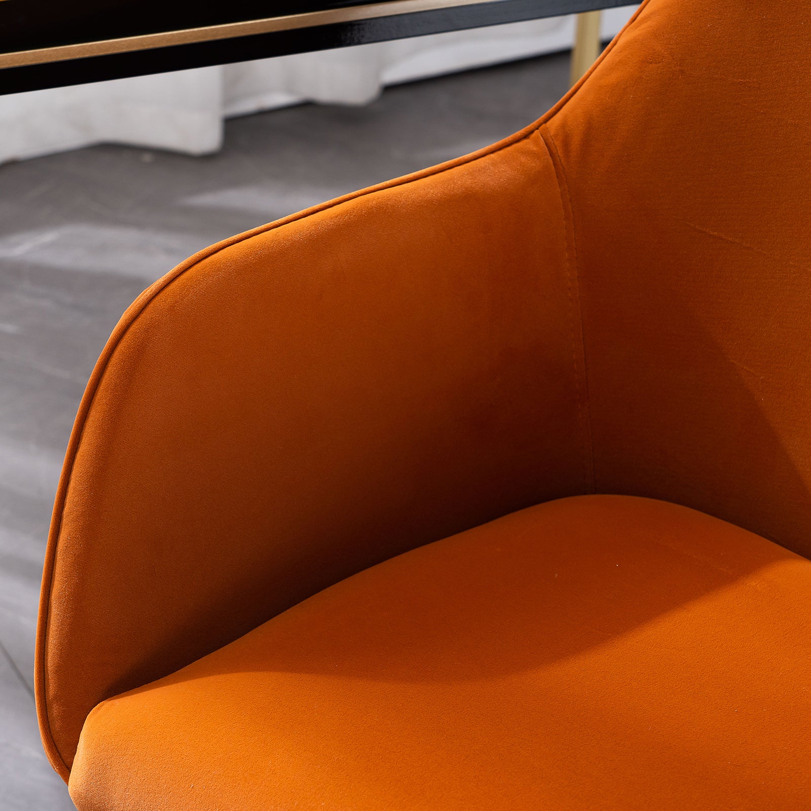 Modern Velvet Fabric Material Adjustable Height 360 orange-foam-velvet