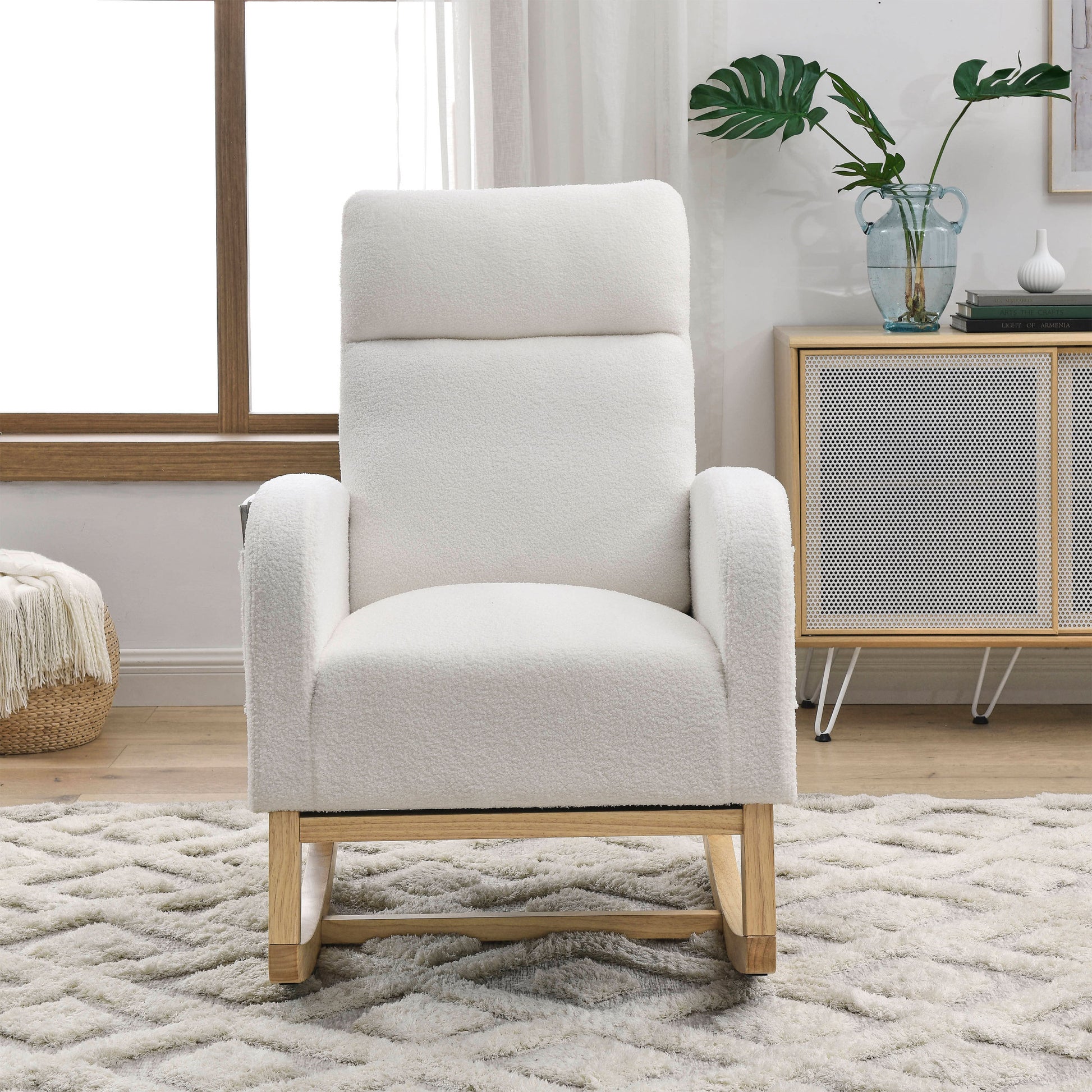 Video Welike 27.6"W Modern Accent High Backrest Living ivory-foam-fabric