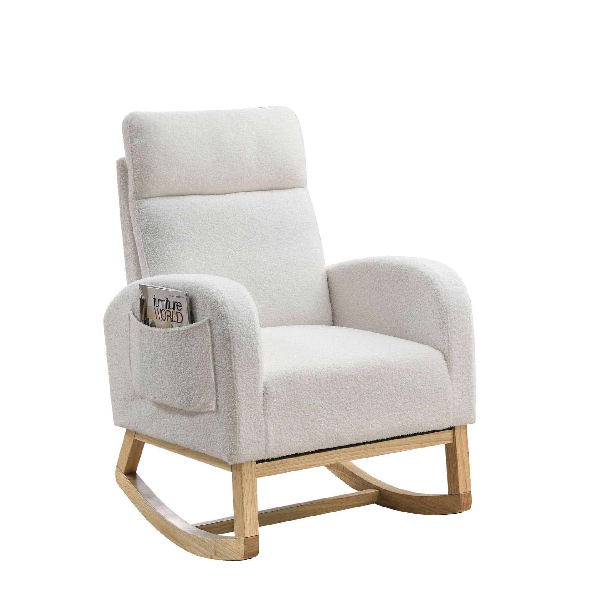 Video Welike 27.6"W Modern Accent High Backrest Living ivory-foam-fabric