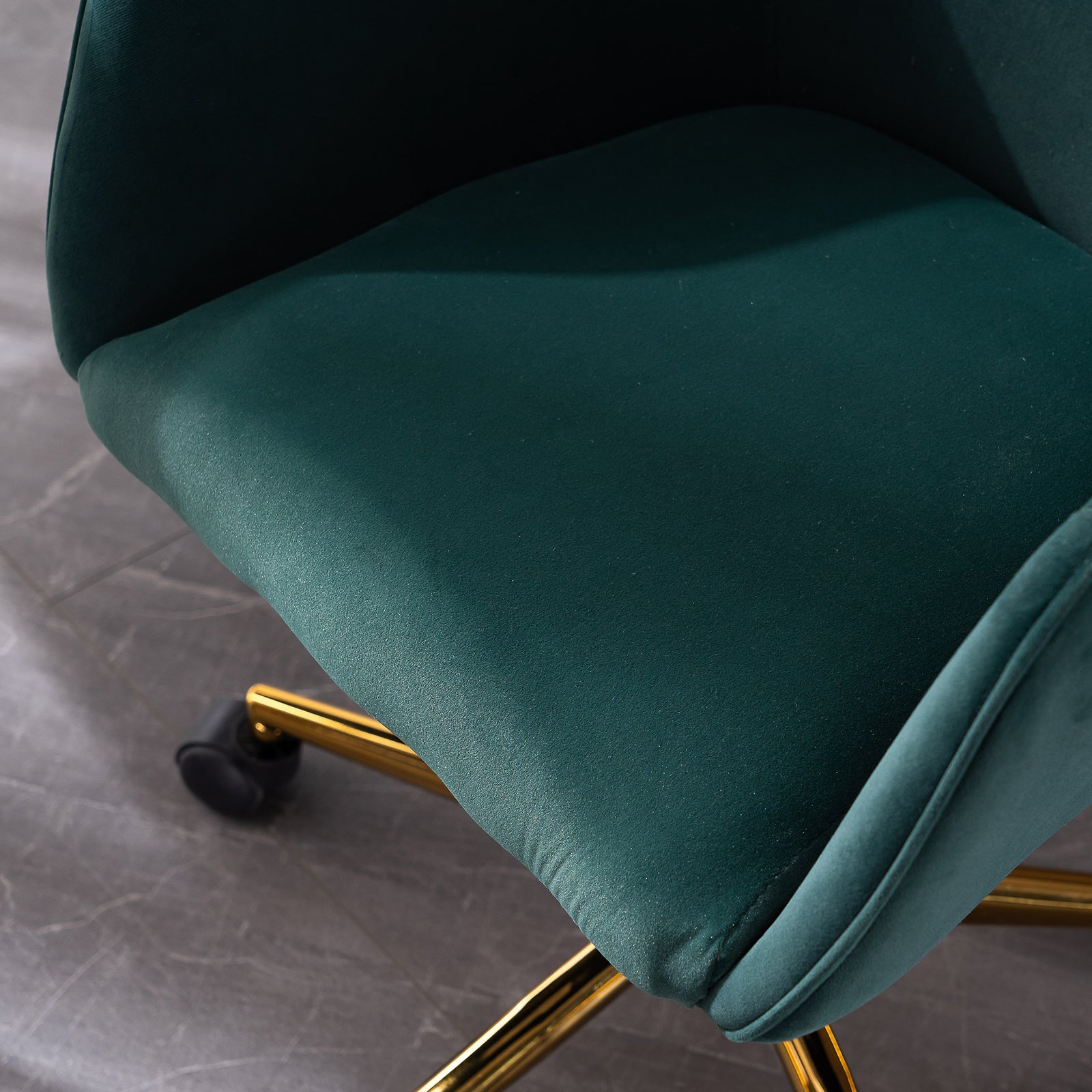 Modern Velvet Fabric Material Adjustable Height 360 dark green-foam-velvet