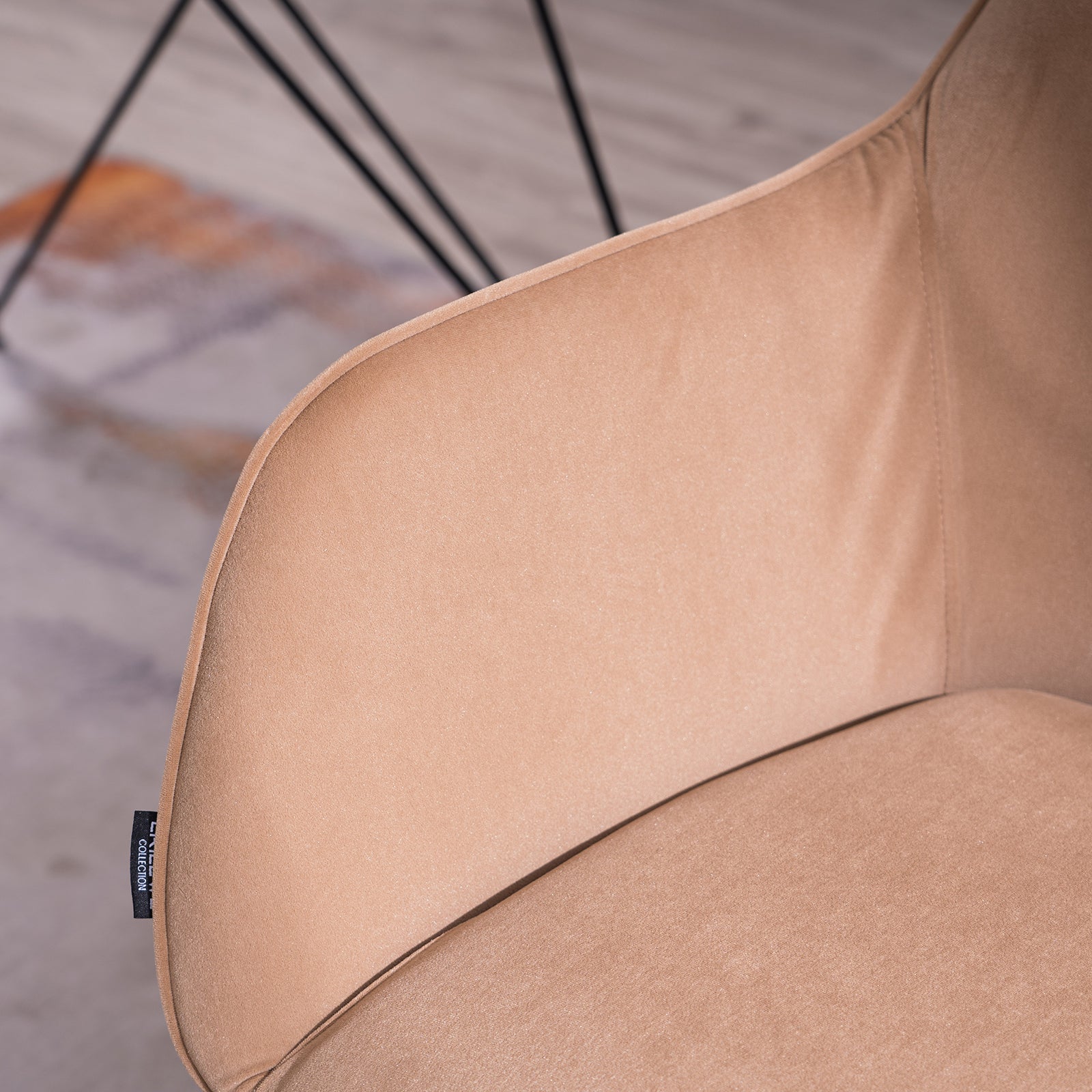 Modern Velvet Fabric Material Adjustable Height 360 light coffee-foam-velvet