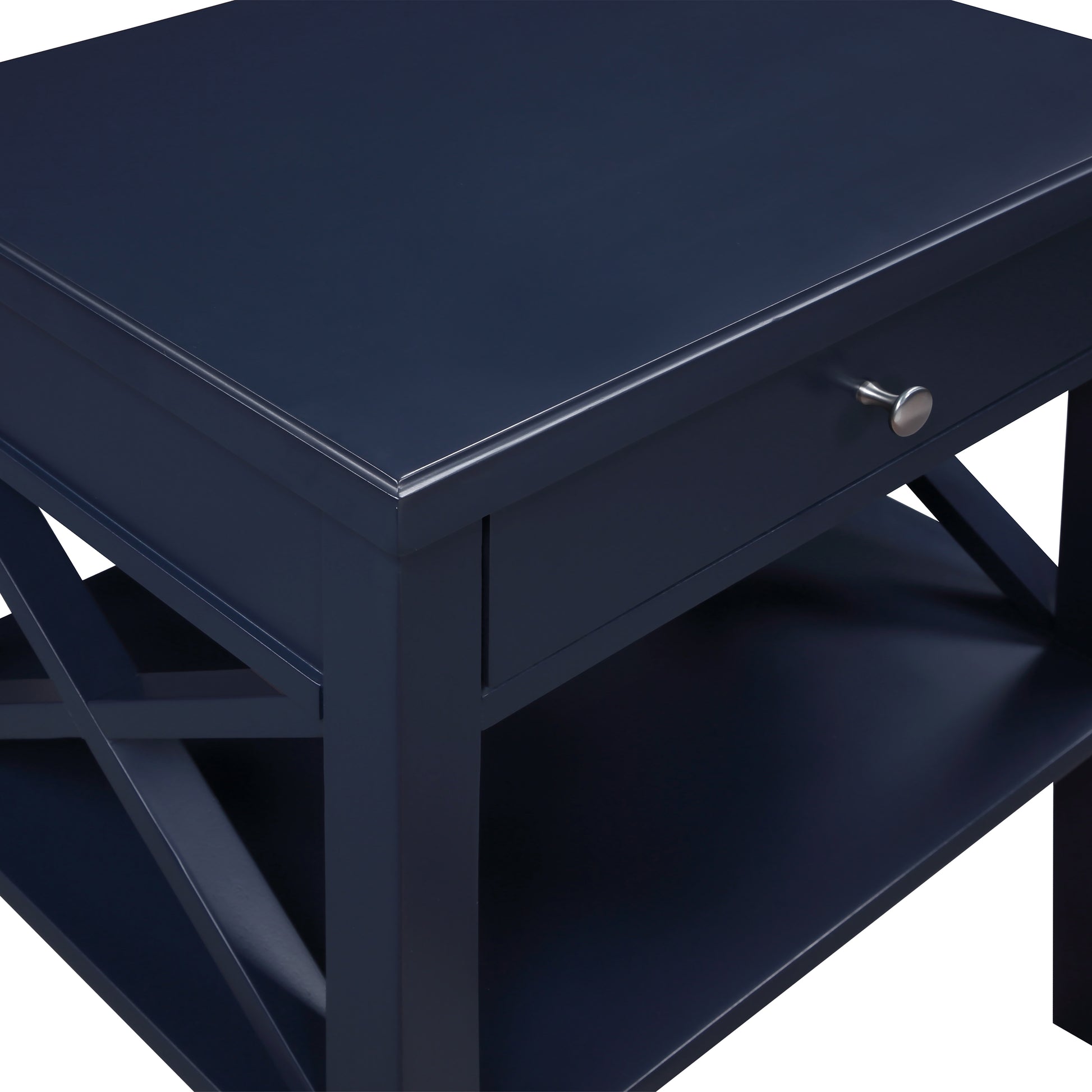 Madison Midnight Blue Nightstand Dark Blue Wood Mdf