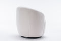 Teddy Fabric Swivel Accent Armchair Barrel Chair With Black Powder Coating Metal Ring,Ivory White Ivory Foam Upholstered