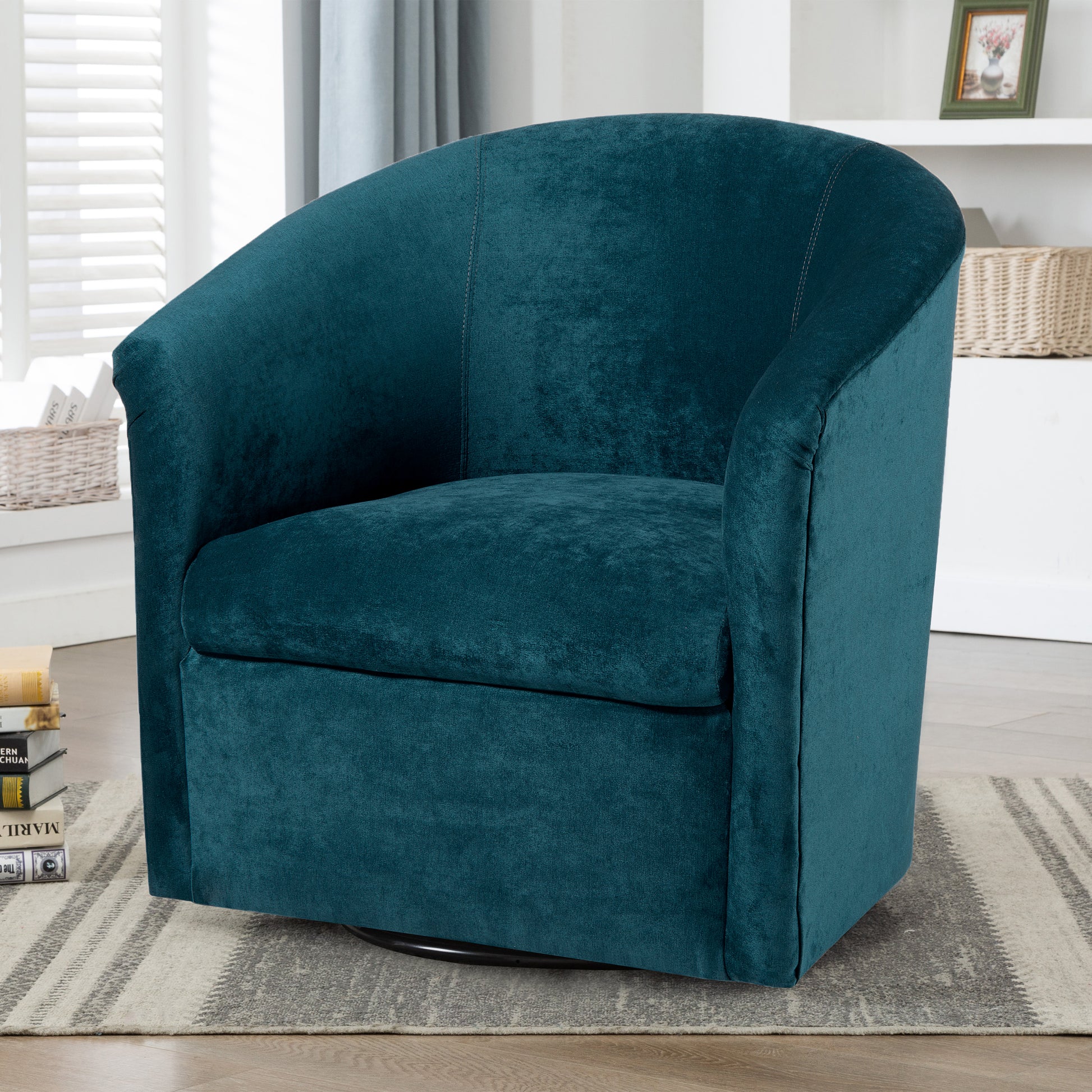 Eden Ocean Swivel Chair Blue Foam Polyester