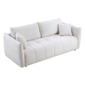 85'' Modern Fabric Sectional Couch Sofa 3 Seater Sofa With 3 Pillows For Living Room, Bedroom, Livingroom Beige Beige Fabric