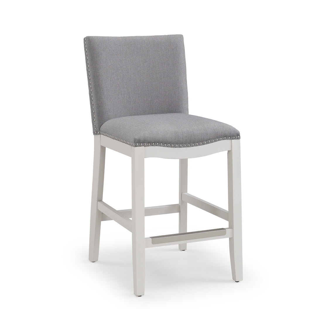 Asheboro Grey Counter Stool White Foam Fabric