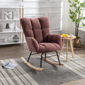 050 Teddy Fabric Rocking Gilder Nursery Chair For Living Room Indoor,Red Solid Red Bedroom Cotton Wipe Clean Modern Rocking Chairs Eucalyptus Tufted Back Foam Teddy