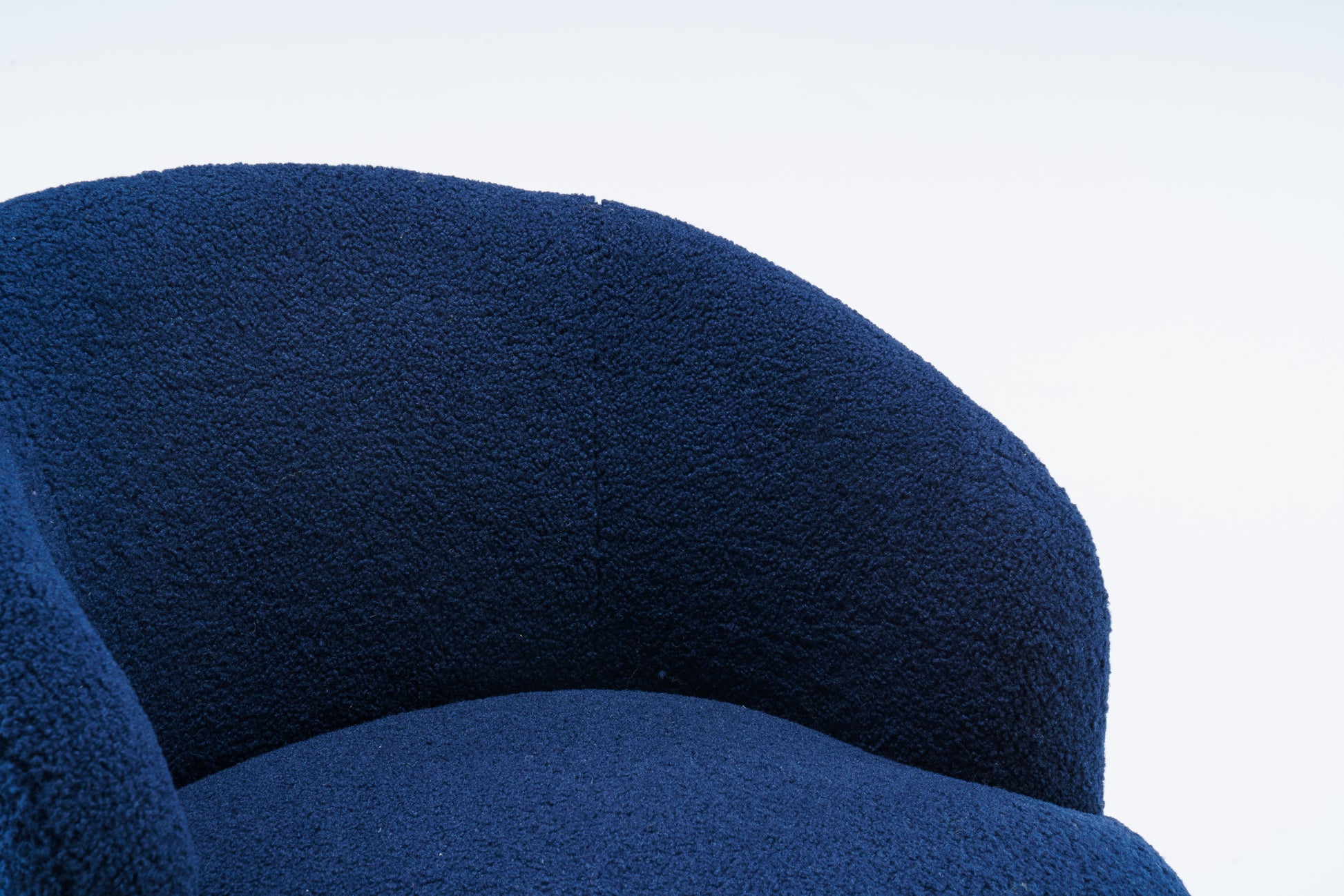Teddy Fabric Swivel Accent Armchair Barrel Chair With Black Powder Coating Metal Ring,Dark Blue Dark Blue Foam Upholstered