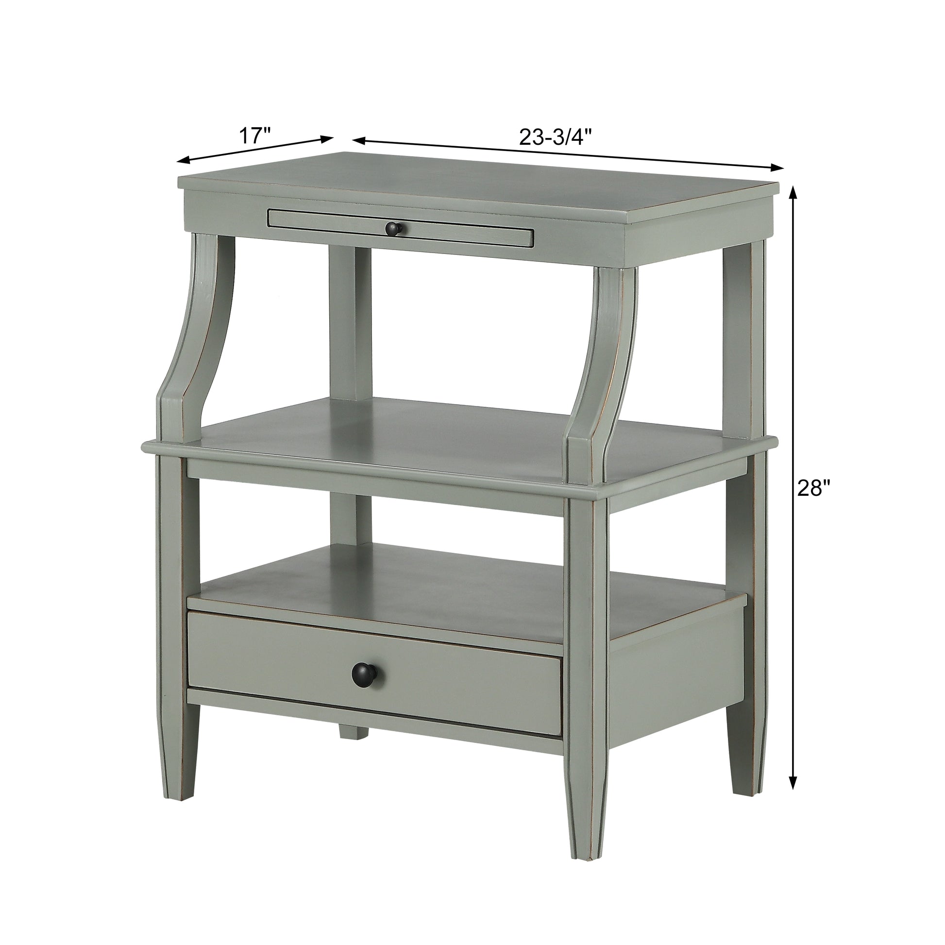 Newland Antique Grey Storage Nightstand Antique Gray Wood Plywood