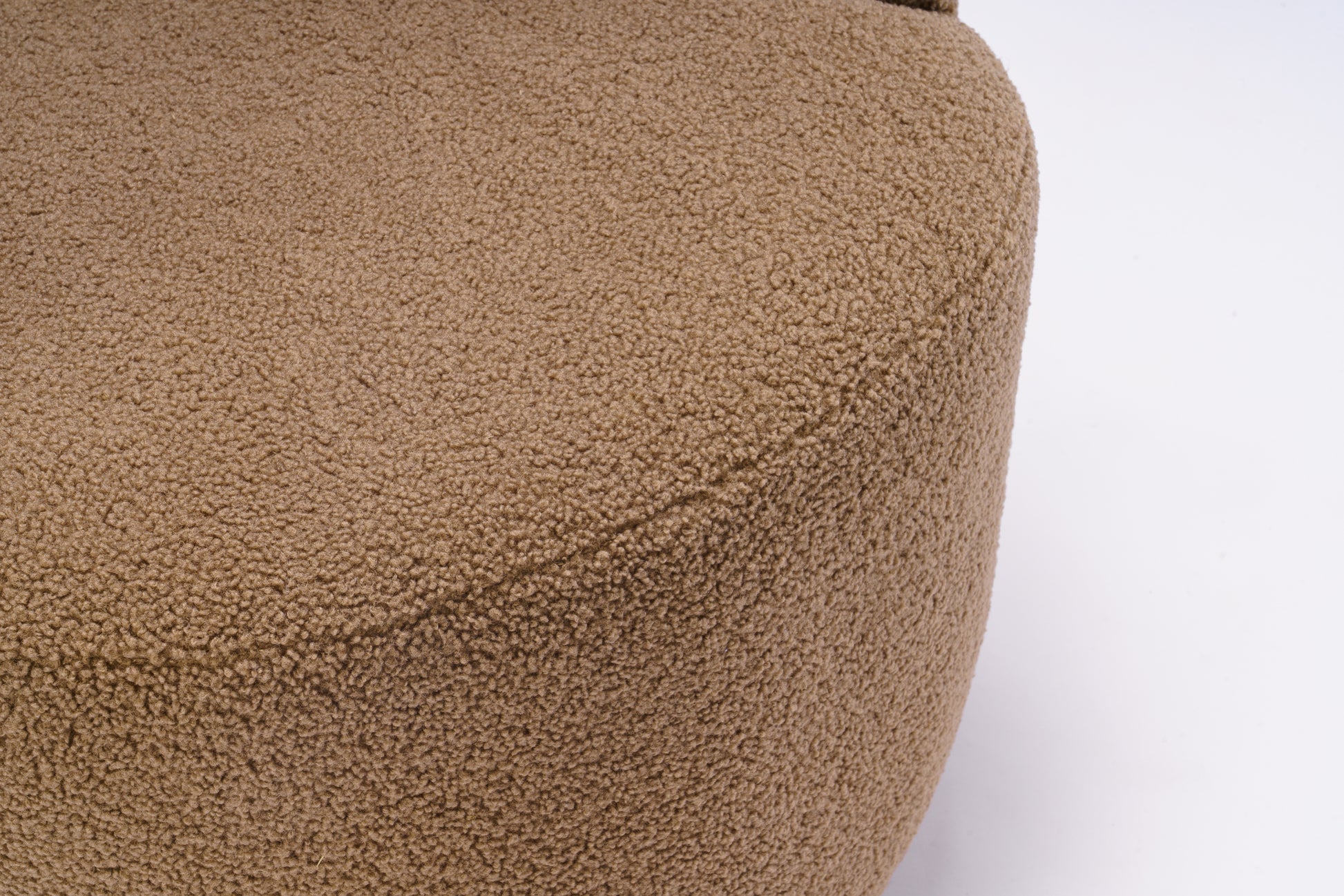 Teddy Fabric Swivel Accent Armchair Barrel Chair With Black Powder Coating Metal Ring,Coffee Brown Coffee Foam Upholstered