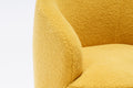 Teddy Fabric Swivel Accent Armchair Barrel Chair With Black Powder Coating Metal Ring,Yellow Yellow Foam Upholstered