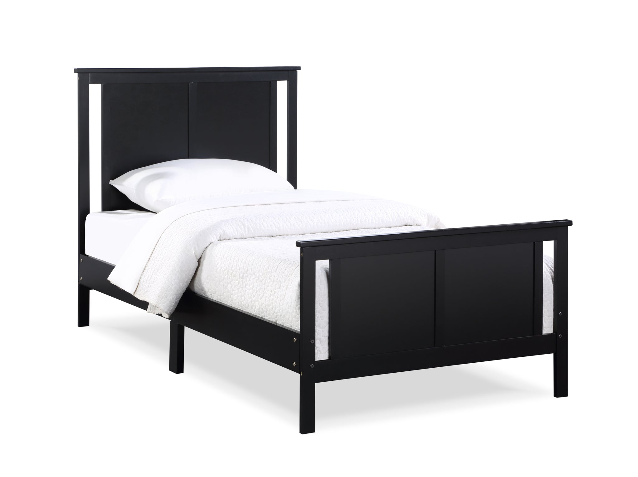 Connelly Reversible Panel Twin Bed Black Vintage black-solid wood