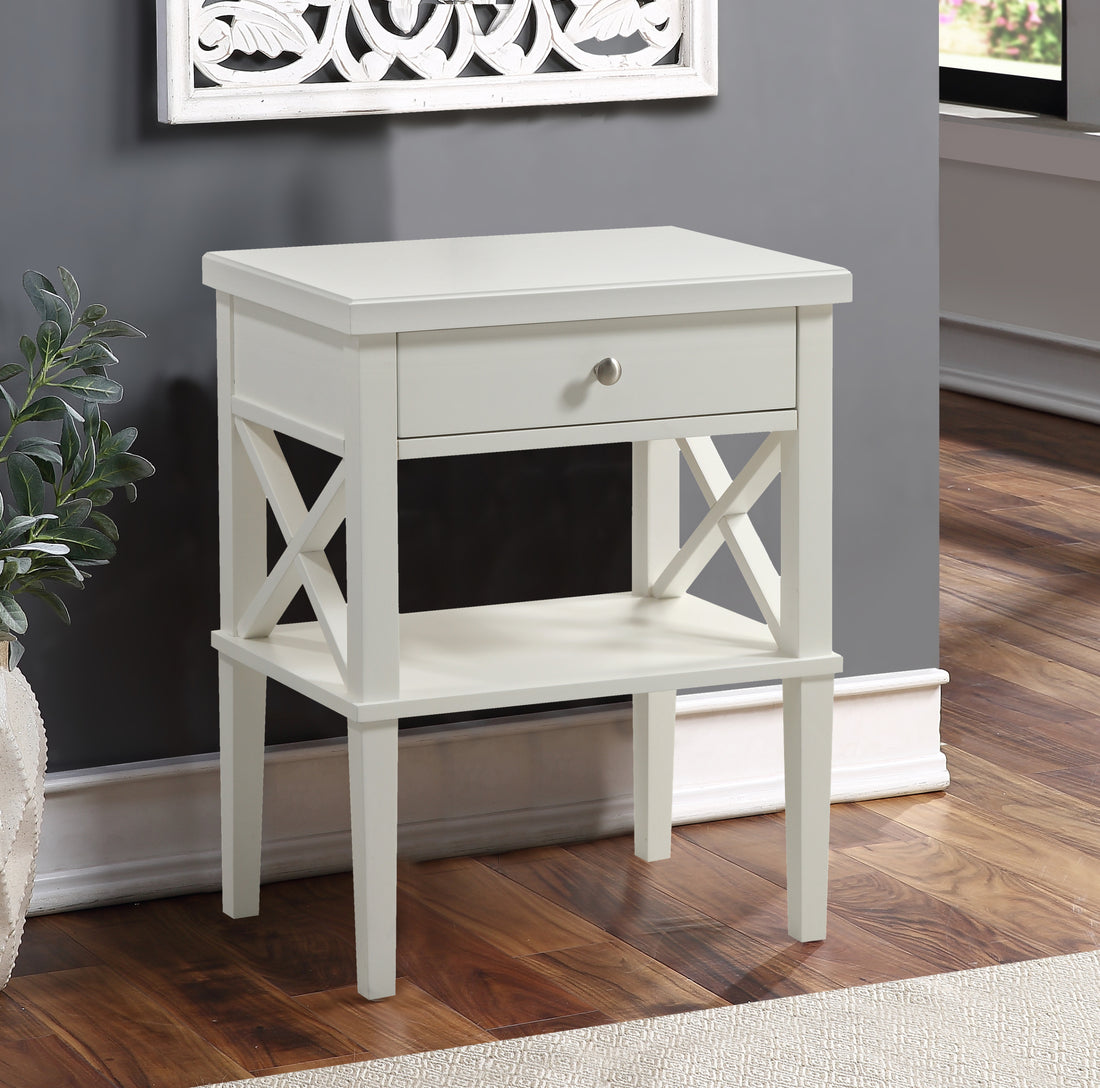 Madison White Nightstand White Wood Mdf