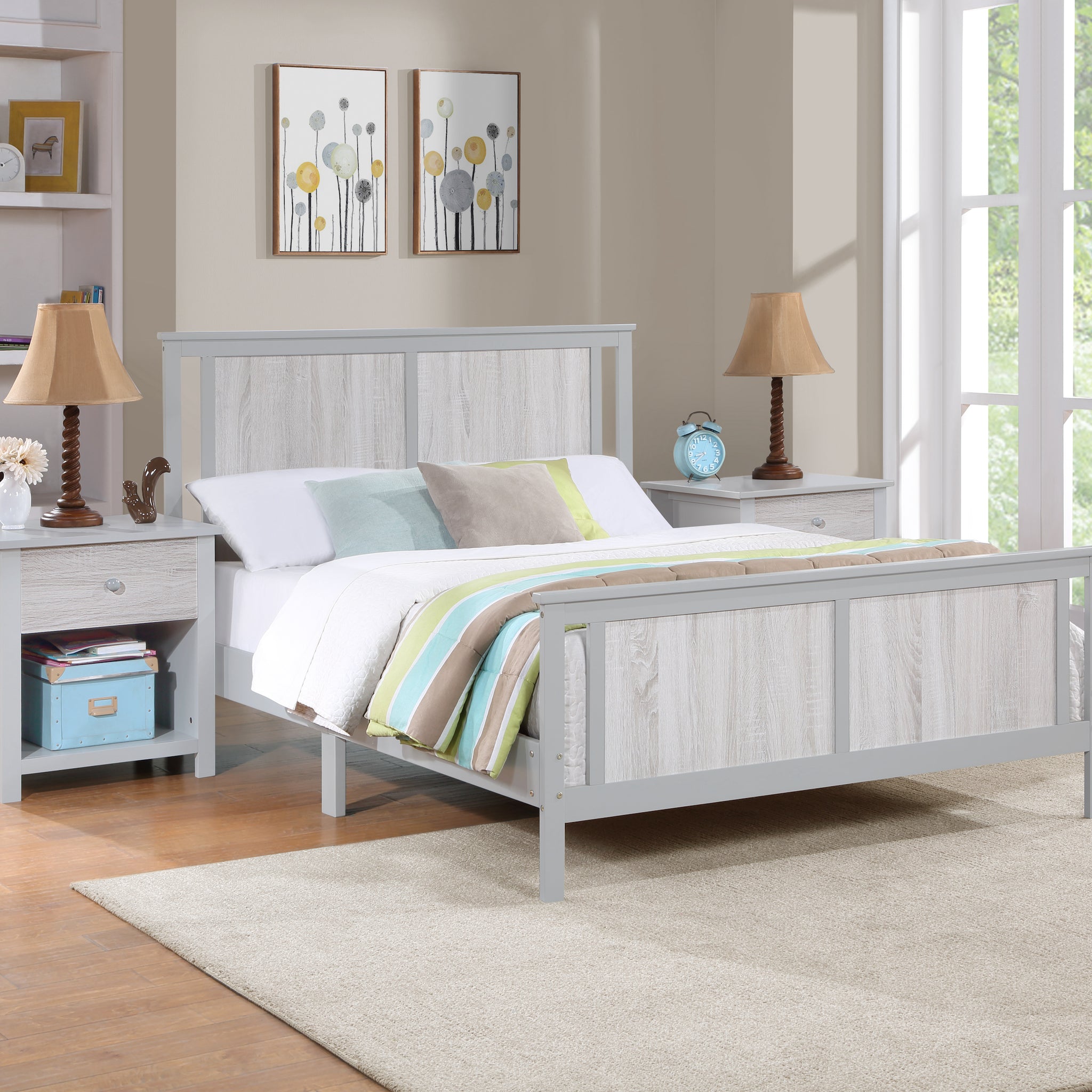 Connelly Reversible Panel Full Bed Gray Rockport Gray Gray Solid Wood