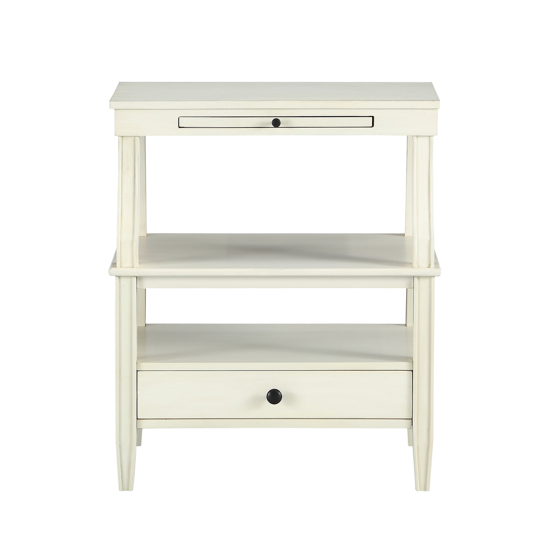 Newland Antique White Storage Nightstand Antique White Wood Plywood