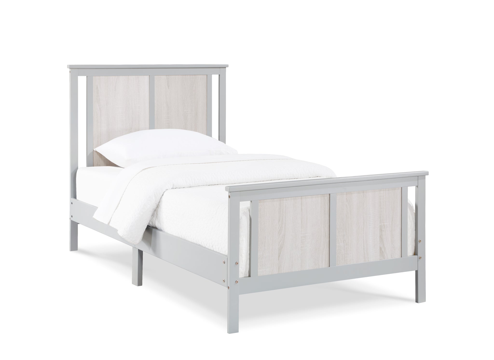Connelly Reversible Panel Twin Bed Gray Rockport Gray gray-solid wood