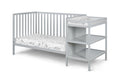 Palmer 3 In 1 Convertible Crib And Changer Combo Gray Gray Solid Wood