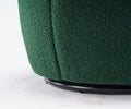 Teddy Fabric Swivel Accent Armchair Barrel Chair With Black Powder Coating Metal Ring,Dark Green Green Foam Upholstered