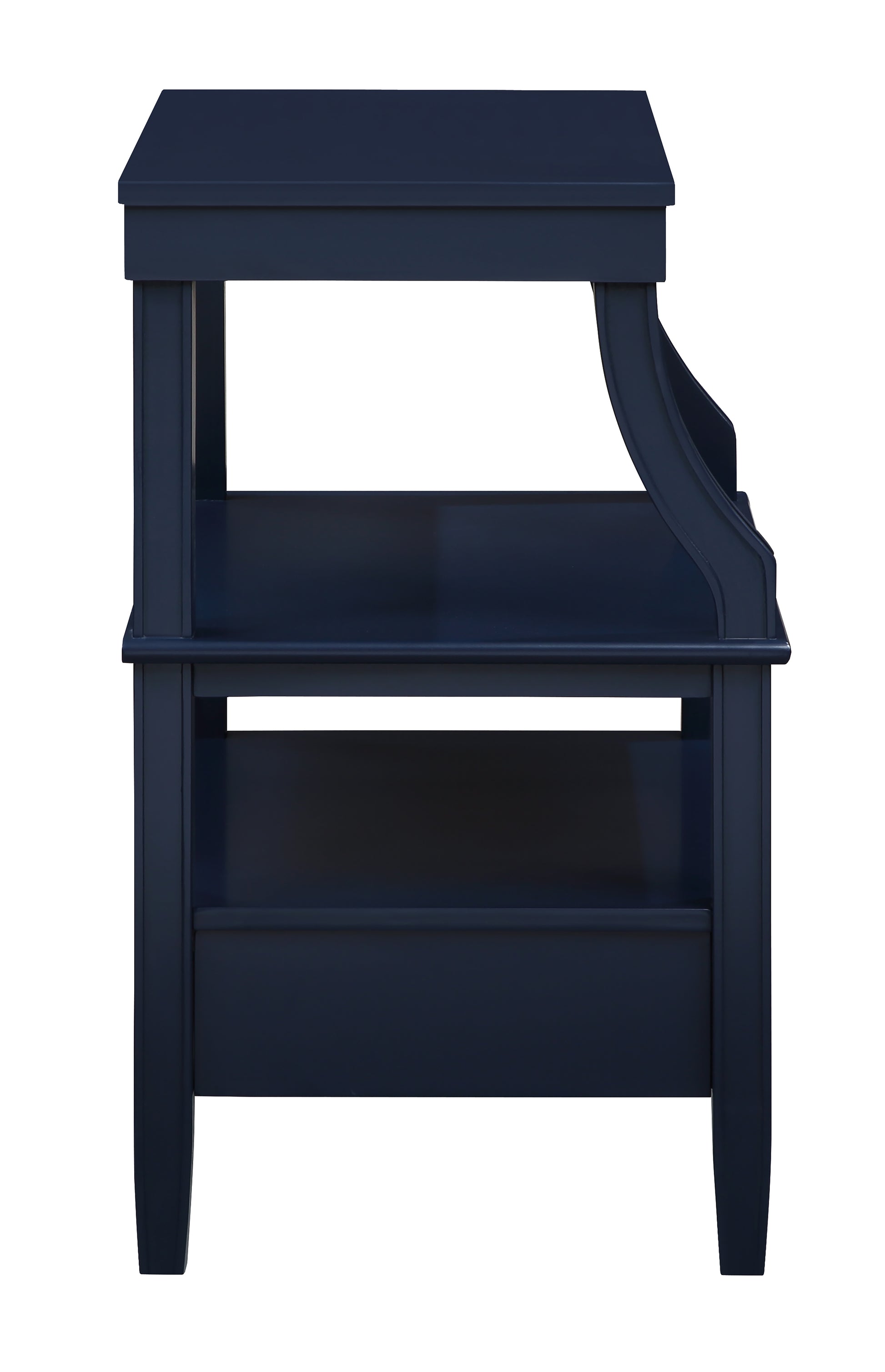 Newland Midnight Blue Storage Nightstand Navy Blue Wood Plywood