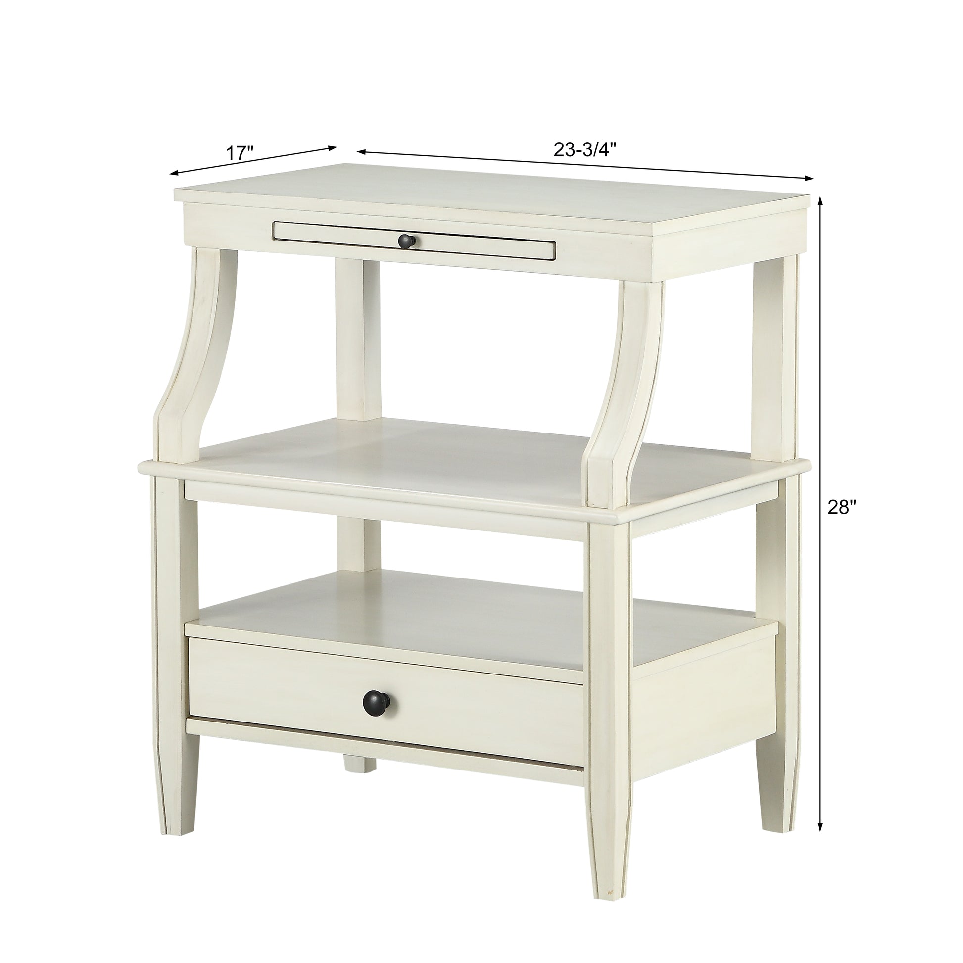 Newland Antique White Storage Nightstand Antique White Wood Plywood