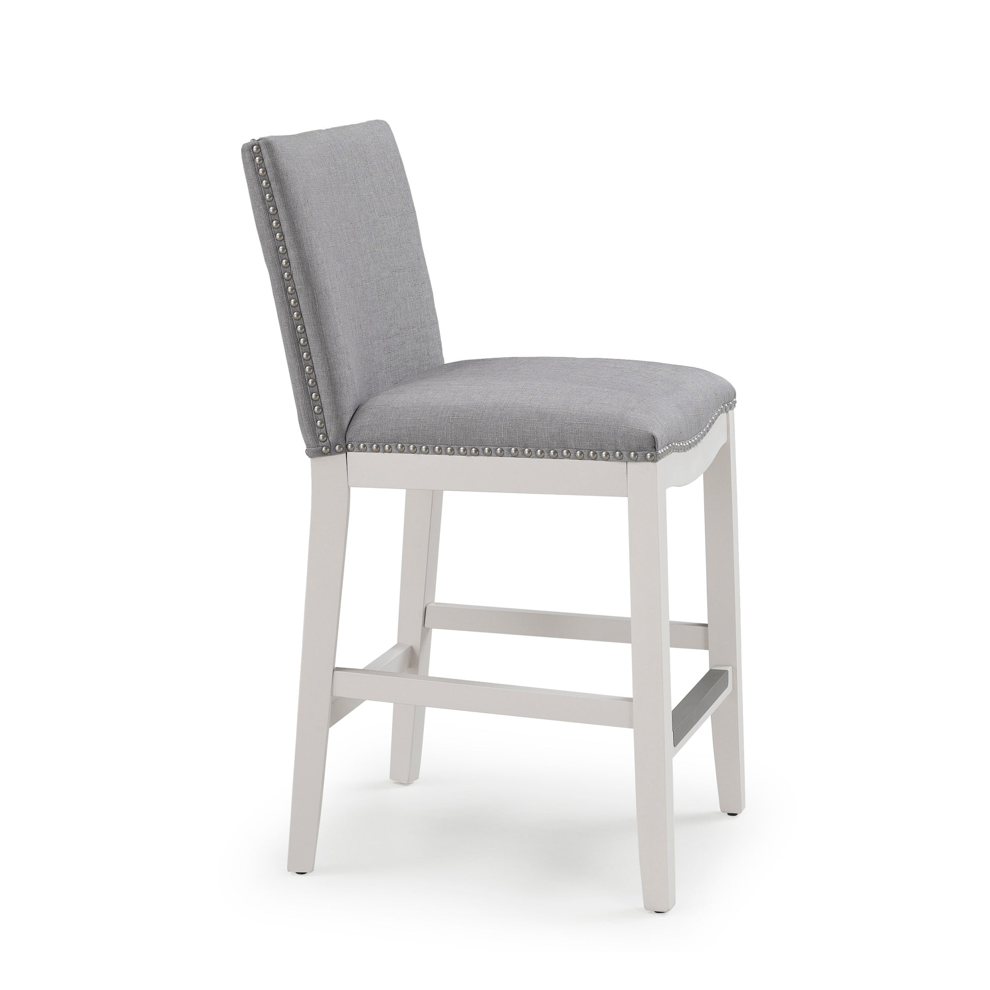 Asheboro Grey Counter Stool White Foam Fabric