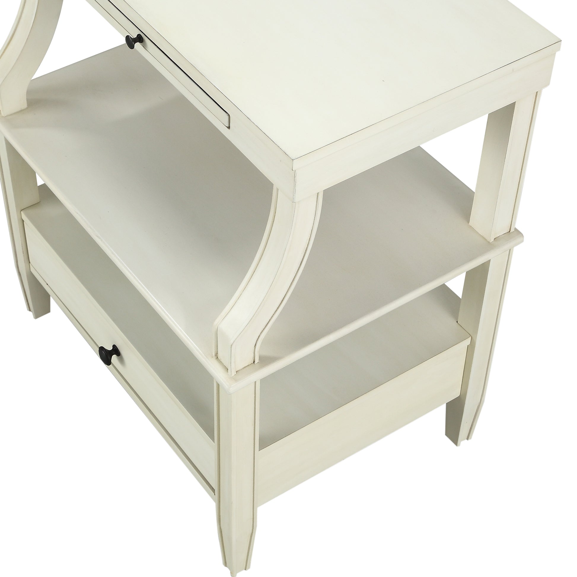 Newland Antique White Storage Nightstand Antique White Wood Plywood