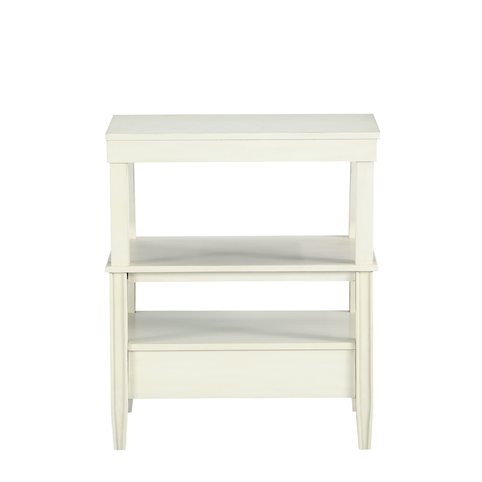 Newland Antique White Storage Nightstand Antique White Wood Plywood