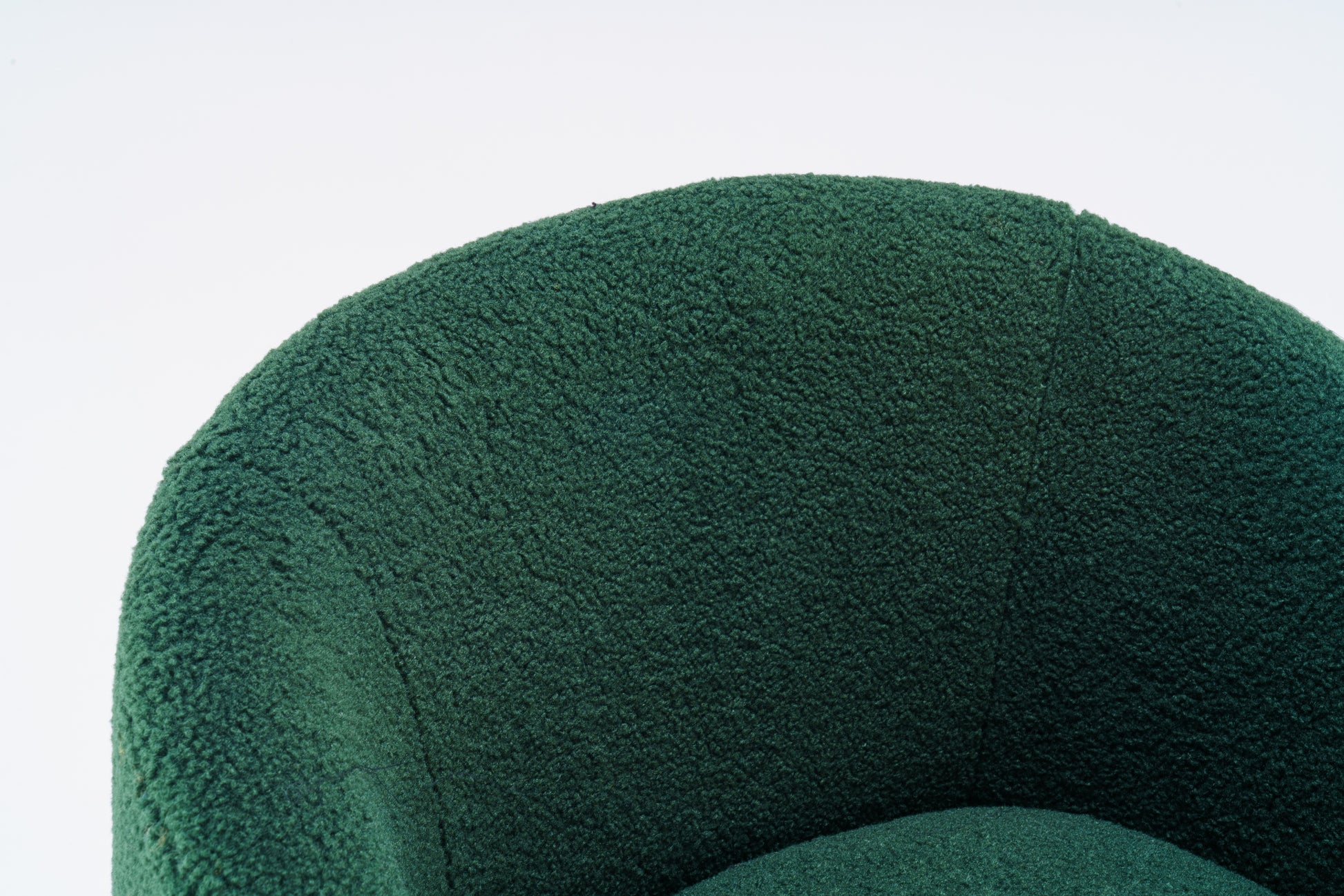 Teddy Fabric Swivel Accent Armchair Barrel Chair With Black Powder Coating Metal Ring,Dark Green Green Foam Upholstered