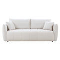 85'' Modern Fabric Sectional Couch Sofa 3 Seater Sofa With 3 Pillows For Living Room, Bedroom, Livingroom Beige Beige Fabric