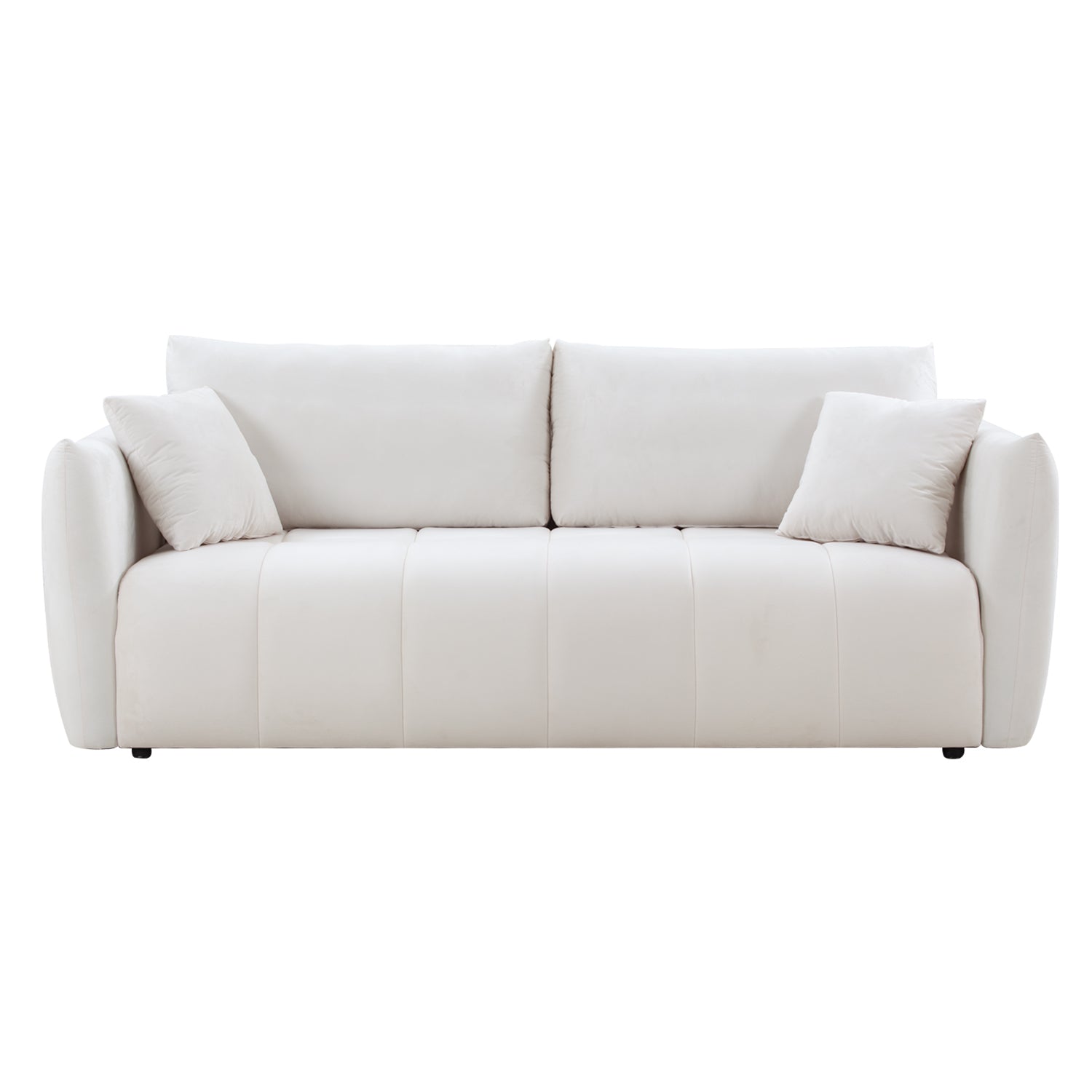 85'' Modern Fabric Sectional Couch Sofa 3 Seater Sofa beige-fabric