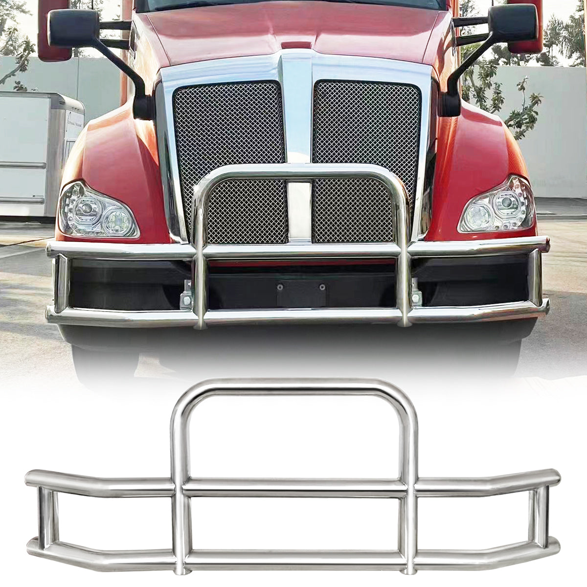 Stainless Steel Deer Guard Bumper for Volvo VN VNL chrome-stainless steel