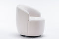 Teddy Fabric Swivel Accent Armchair Barrel Chair With Black Powder Coating Metal Ring,Ivory White Ivory Foam Upholstered