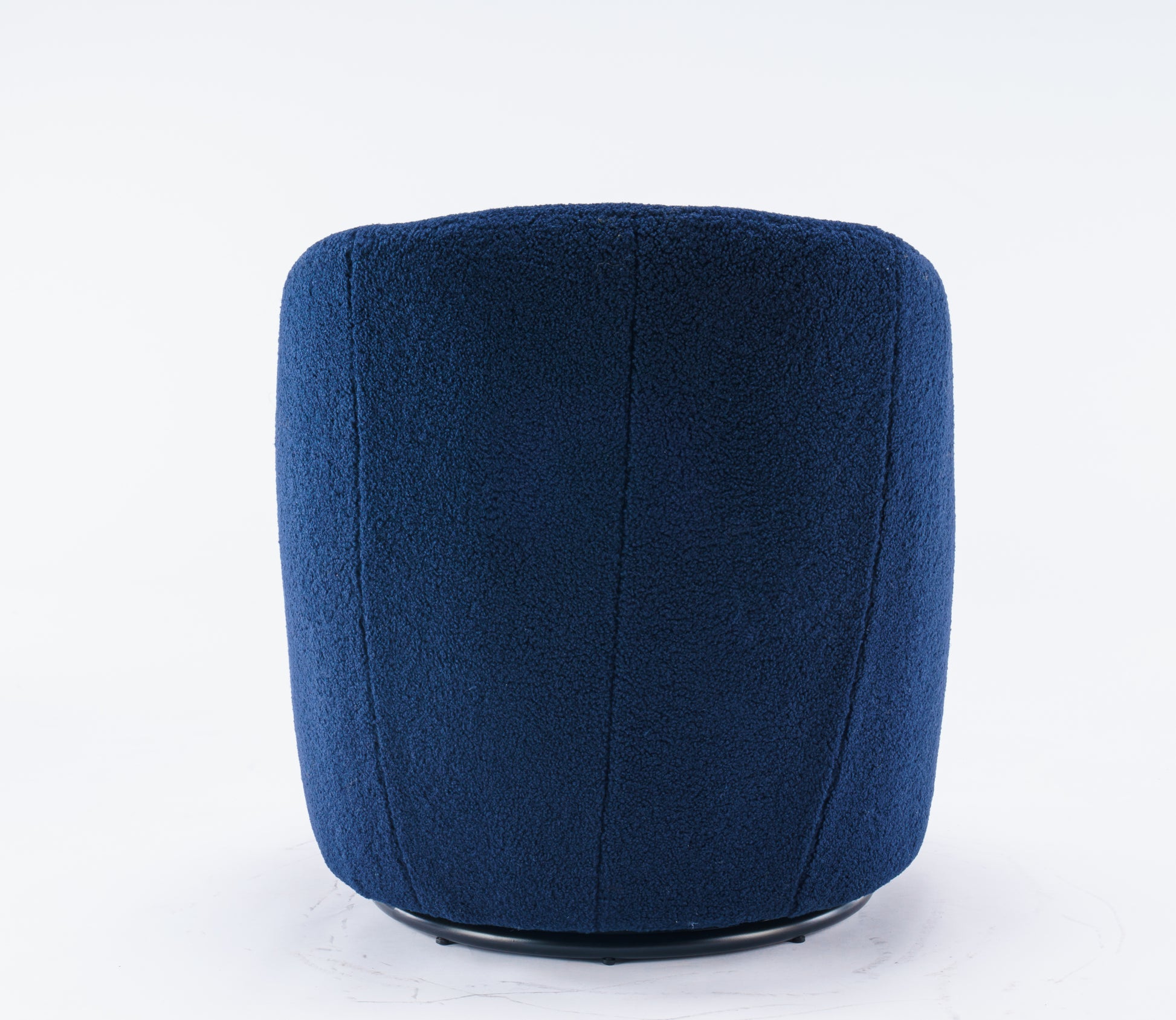 Teddy Fabric Swivel Accent Armchair Barrel Chair With Black Powder Coating Metal Ring,Dark Blue Dark Blue Foam Upholstered