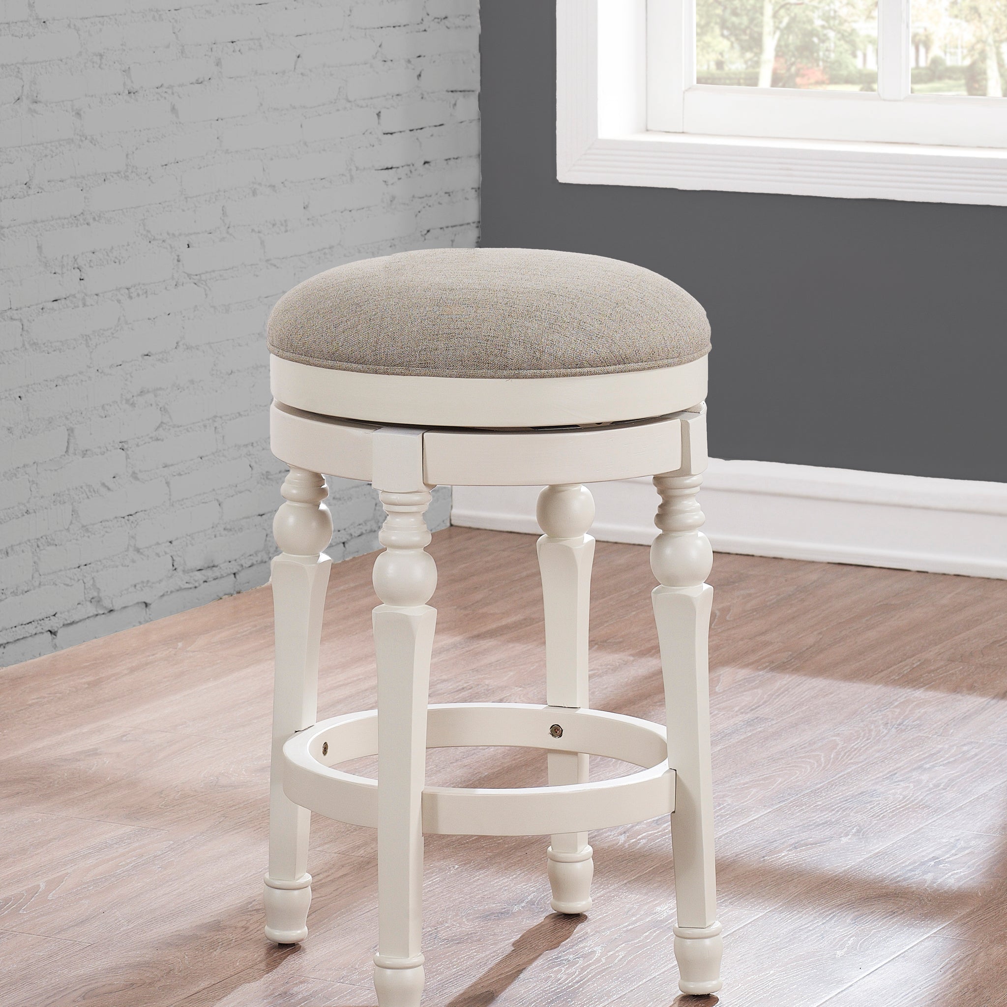 Colerain Backless Counter Stool Beige Foam Fabric