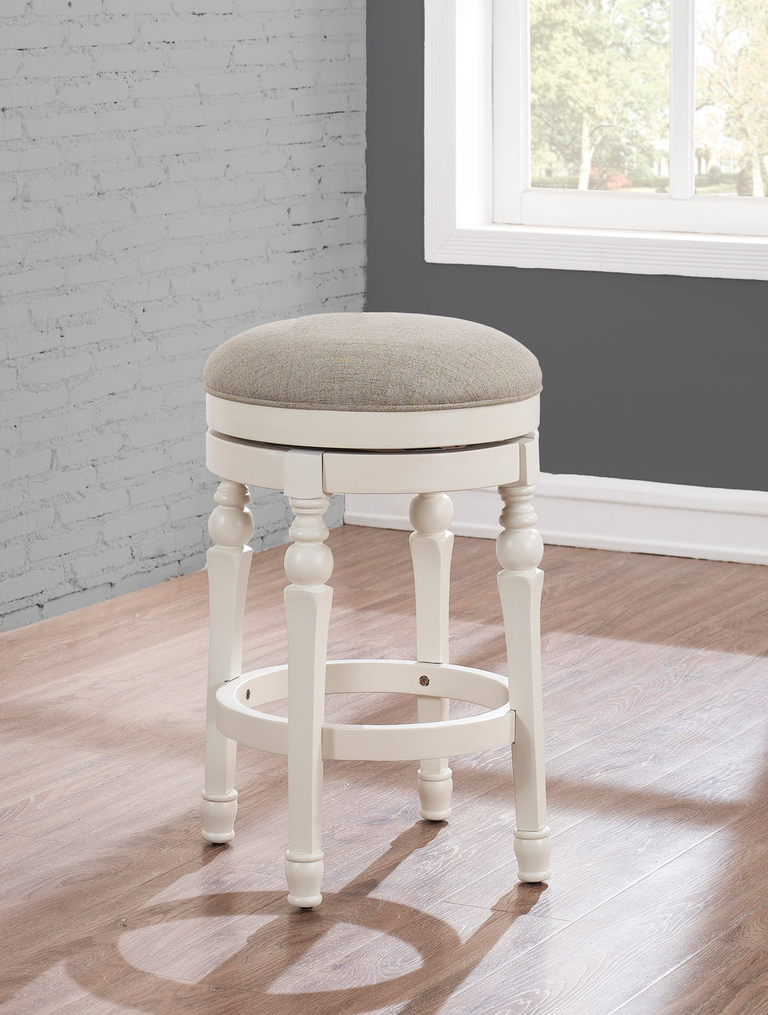 Colerain Backless Counter Stool Beige Foam Fabric