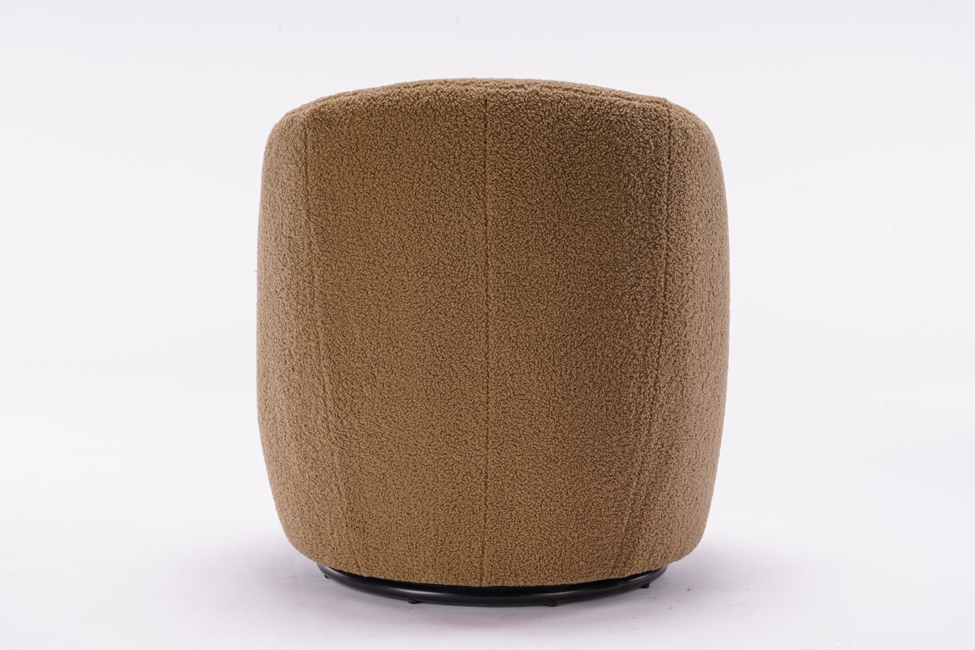 Teddy Fabric Swivel Accent Armchair Barrel Chair With Black Powder Coating Metal Ring,Coffee Brown Coffee Foam Upholstered