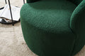 Teddy Fabric Swivel Accent Armchair Barrel Chair With Black Powder Coating Metal Ring,Dark Green Green Foam Upholstered