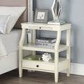 Newland Antique White Storage Nightstand Antique White Wood Plywood