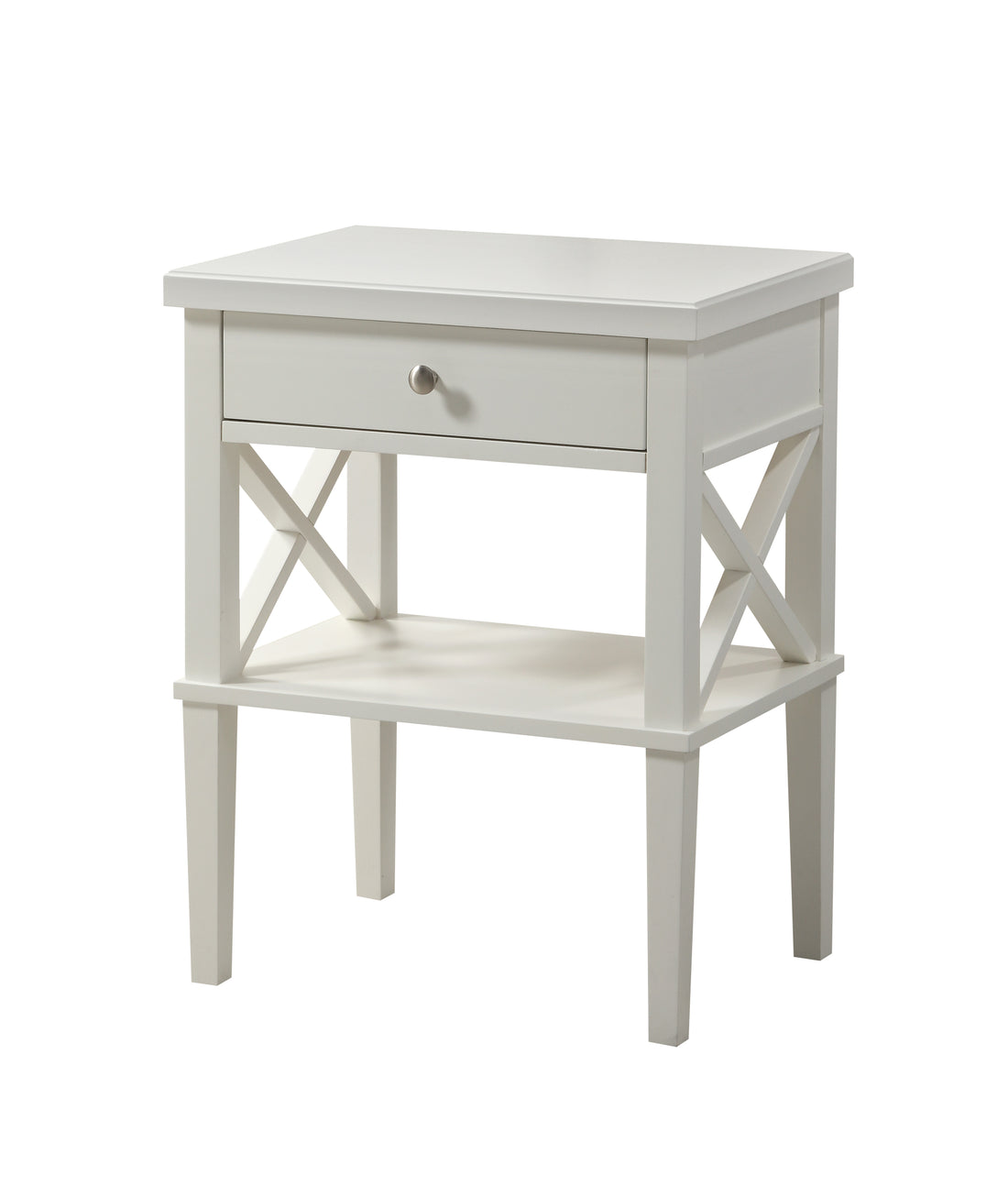 Madison White Nightstand White Wood Mdf