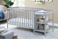 Palmer 3 In 1 Convertible Crib And Changer Combo Gray Gray Solid Wood