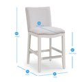 Asheboro Snow Counter Stool White Foam Fabric