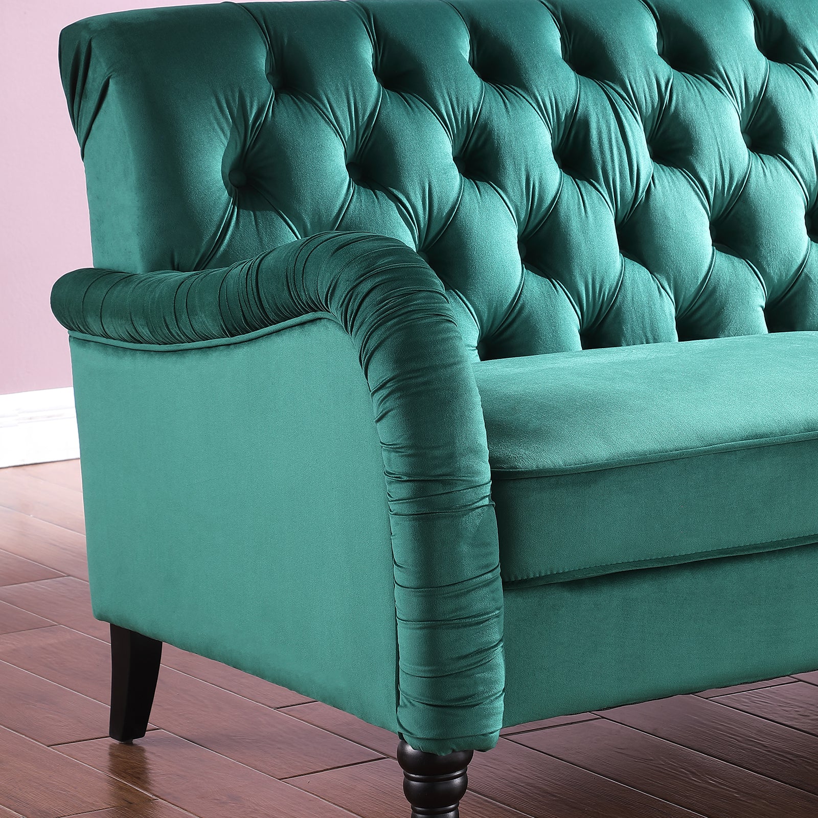 2229,Dark Green Chesterfield 3 Seater ,Modern Sofa Dark Green Velvet