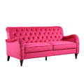 Rose Red Chesterfield 3 Seater ,Modern Sofa Rose Red Velvet