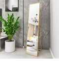 Wall Mounted Alloy Frame Full Length Mirror, Golden Golden Glass