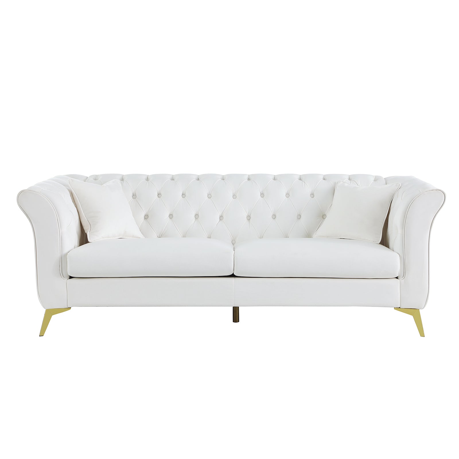 Chesterfield Sofa ,Stanford Sofahigh Quality Chesterfield Sofa ,White Colortufted And Wrinkled Fabric Sofa Contemporary Stanford Sofa . Tufted Sofa With Scroll Arm And Scroll Back White Velvet