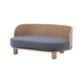 Scandinavian Style Elevated Dog Bed Pet Sofa With Solid Wood Legs And Bent Wood Back, Velvet Cushion, Walnut Dark Grey Foam Solid Wood