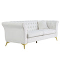 Chesterfield Sofa ,Stanford Sofahigh Quality Chesterfield Sofa ,White Colortufted And Wrinkled Fabric Sofa Contemporary Stanford Sofa . Tufted Sofa With Scroll Arm And Scroll Back White Velvet