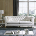 Chesterfield Sofa ,Stanford Sofahigh Quality Chesterfield Sofa ,White Colortufted And Wrinkled Fabric Sofa Contemporary Stanford Sofa . Tufted Sofa With Scroll Arm And Scroll Back White Velvet