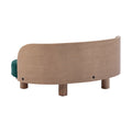 Scandinavian Style Elevated Dog Bed Pet Sofa With Solid Wood Legs And Bent Wood Back, Velvet Cushion, Walnut Green Foam Solid Wood